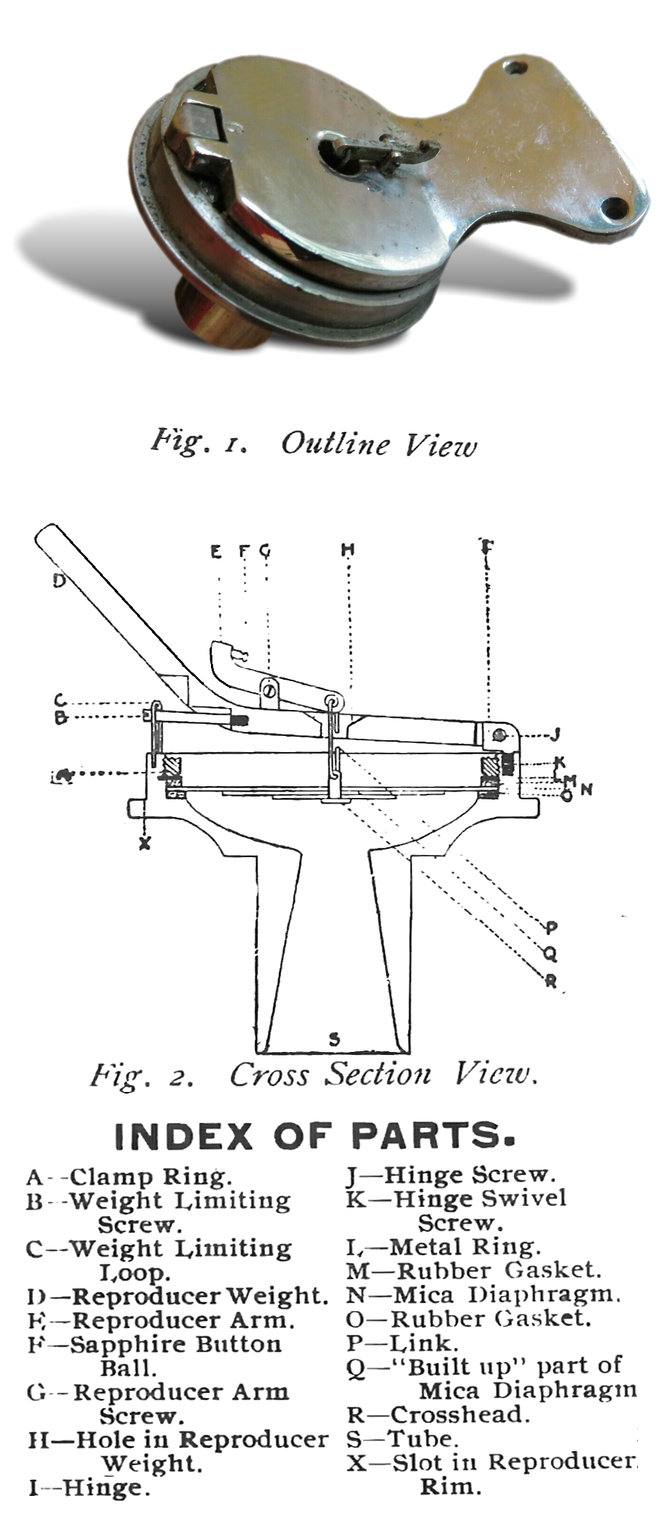 1 Diaphragm Link Eyelet ~Edison Cylinder Phonograph Automatic,B,C,H Reproducer 